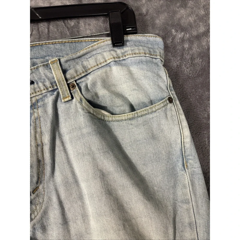 Levis 511 Slim Fit Jeans Mens 36x34 Light Wash Blue Denim Casual Pants 04511-230